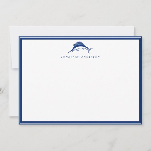 ネイビー航海のメカジキカスタムのメモカード ノートカード