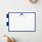 ネイビー航海のメカジキカスタムのメモカード ノートカード (正面/裏面インサイチュ)