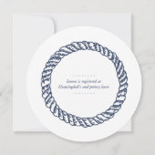 ネイビー航海のロープアンドいかりブライダルシャワー 招待状 (裏面)