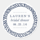 ネイビー航海のロープブライダルシャワー ラウンドシール (正面)