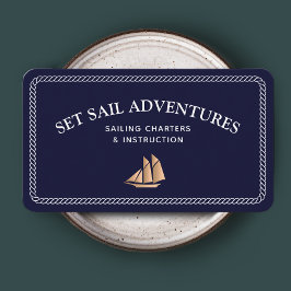 ネイビー航海のロープ金ゴールド帆船 名刺