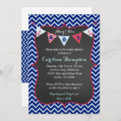 ネイビー航海の男の赤ちゃんシャワー招待状招待状 招待状 (正面/裏面)