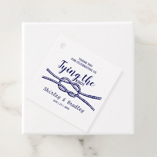 ネイビー航海の結婚式の引き出物ありがとう フェイバータグ (インサイチュ)
