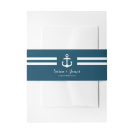 ネイビー航海の結婚式招待状ベリーバンド 招待状ベリーバンド