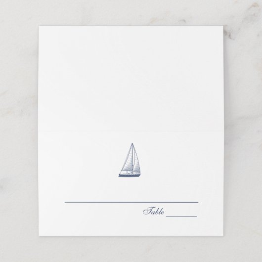 ネイビー航海の結婚船 | プレイスカード (外部開封)