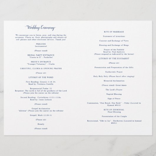 ネイビー華美ブルーカソリッ結婚クのマスプログラム (裏面)