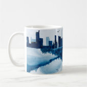 ネイビー街並み反射 コーヒーマグカップ (左)