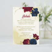 ネイビー赤い花離れ金ゴールド エンクロージャーカード (スタンド正面)