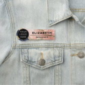 ネイビー赤面アゲート会社のロゴ従業員 名札 (インサイチュ)