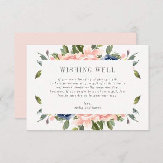 ネイビー赤面ギフトレジストリまたはウェルカード#NBC エンクロージャーカード (正面/裏面)