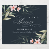 ネイビー赤面グリーンフローラバンチベビーシャワー ビールラベル (シングルラベル)