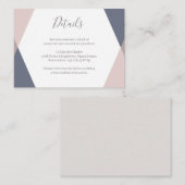 ネイビー赤面ピンクジオメト結婚リカル詳細 エンクロージャーカード (正面/裏面)