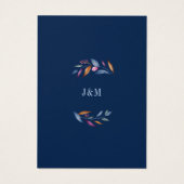 ネイビー赤面ピンクフローラモノグラムウェディングレセプション (裏面)