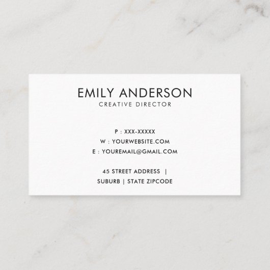 ネイビー赤面ピンクブラシストロークサークルロゴモノグラム 名刺 (裏面)