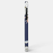 ネイビー赤面ピンクブルーフローラモノグラム Case-Mate iPhoneケース (裏面/左)