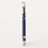 ネイビー赤面ピンクブルーフローラ Case-Mate iPhoneケース (裏面/左)