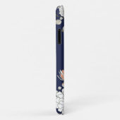 ネイビー赤面ピンクブルーフローラ Case-Mate iPhoneケース (裏面/右)