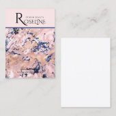 ネイビー赤面ピンク金ゴールド大理石のジュエリー表示 名刺 (正面/裏面)