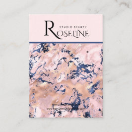 ネイビー赤面ピンク金ゴールド大理石のジュエリー表示 名刺