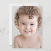 ネイビー赤面フラワーズ3rd誕生日パーティー少年または女の子 招待状 (裏面)