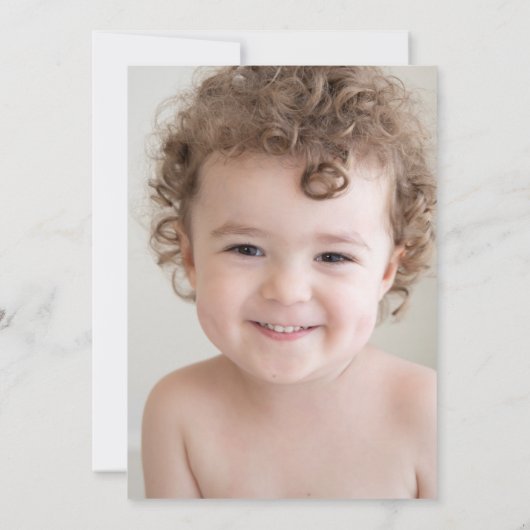 ネイビー赤面フラワーズ3rd誕生日パーティー少年または女の子 招待状 (裏面)