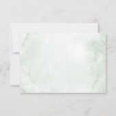 ネイビー赤面フローラグリーナリー結婚幾何学模様 サンキューカード (裏面)