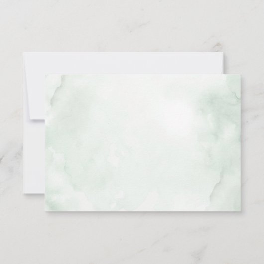 ネイビー赤面フローラグリーナリー結婚幾何学模様 サンキューカード (裏面)