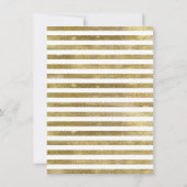 ネイビー赤面フローラストライプ金ゴールドリハーサルディナー 招待状 (裏面)