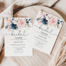 ネイビー赤面フローラブライダルシャワー