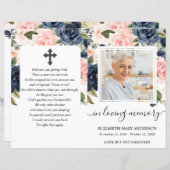 ネイビー赤面フローラ写真葬式フルプログラム (正面/裏面)