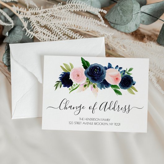 ネイビー赤面フローラ新しいホーム移動発表 招待状