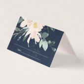 ネイビー赤面フローラ水彩色結婚座席表 (正面)