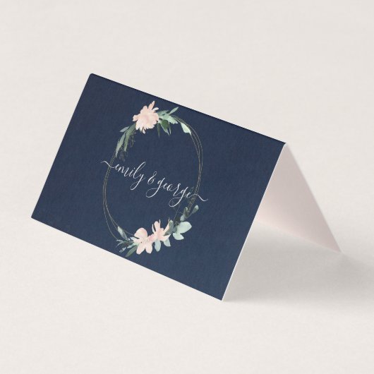 ネイビー赤面フローラ水彩色結婚座席表 (裏面)