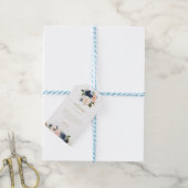 ネイビー赤面フローラ結婚金ゴールドの歓迎 ギフトタグ (より糸付き)