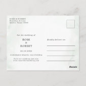 ネイビー赤面フローラ緑のカレンダー日付を保存 ポストカード (裏面)