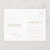 ネイビー赤面フローラ金ゴールド幾何学感謝 ポストカード (裏面)