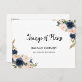 ネイビー赤面フローラ離れ緑化計画変更 ポストカード (正面/裏面)