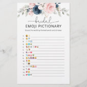 ネイビー赤面ブライダルシャワー絵文字ゲーム (正面)