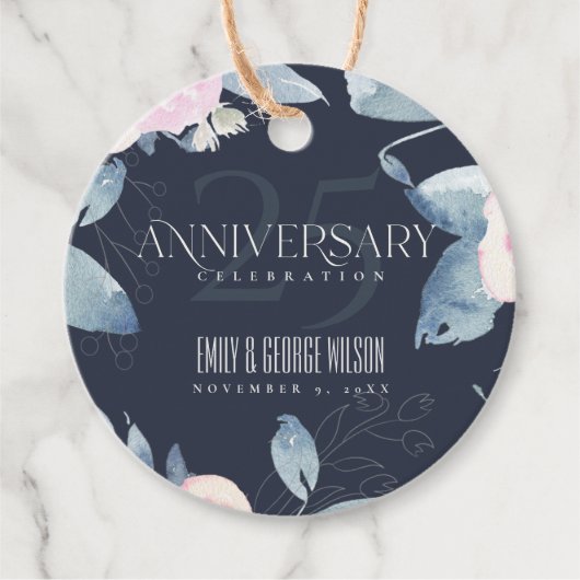 ネイビー赤面ブルーフローラ25th ANY YEAR フェイバータグ (正面)