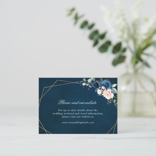 ネイビー赤面幾何学的Webサイト詳細 エンクロージャーカード (スタンド正面)