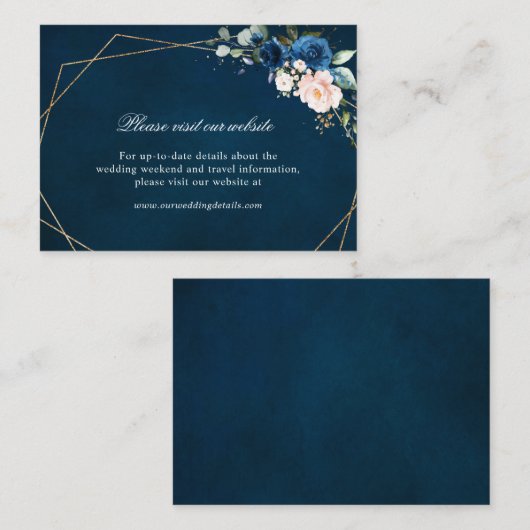 ネイビー赤面幾何学的Webサイト詳細 エンクロージャーカード (正面/裏面)