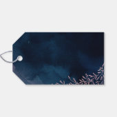 ネイビー赤面感謝してい書道は素朴なフローラ ギフトタグ (裏面横)