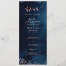 ネイビー赤面書道の素朴なフローラ結婚のメニュー