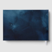 ネイビー赤面書道ラス結婚ティックのゲストブック ゲストブック (裏面)