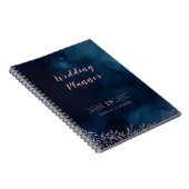 ネイビー赤面書道素朴ウェディングプランナー ノートブック (右側)