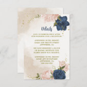 ネイビー赤面花葉緑 エンクロージャーカード (正面/裏面)