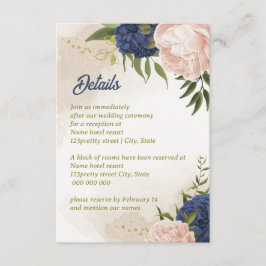 ネイビー赤面花葉緑 エンクロージャーカード