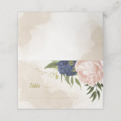 ネイビー赤面花葉緑 プレイスカード (外部開封)