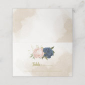 ネイビー赤面花葉緑 プレイスカード (外部開封)