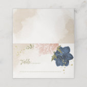 ネイビー赤面花葉緑 プレイスカード (外部開封)